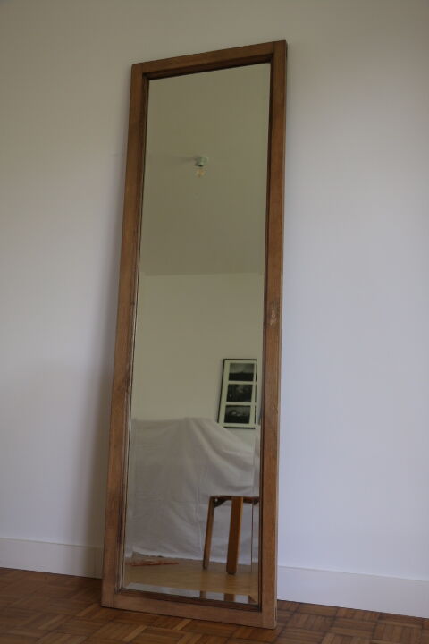Miroir bois brut biseauté