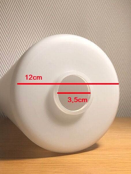 Tulip lampshade in opaline H25 D12 / 7.5 cm