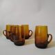 Pitcher and glasses in blown glass vintage 60s