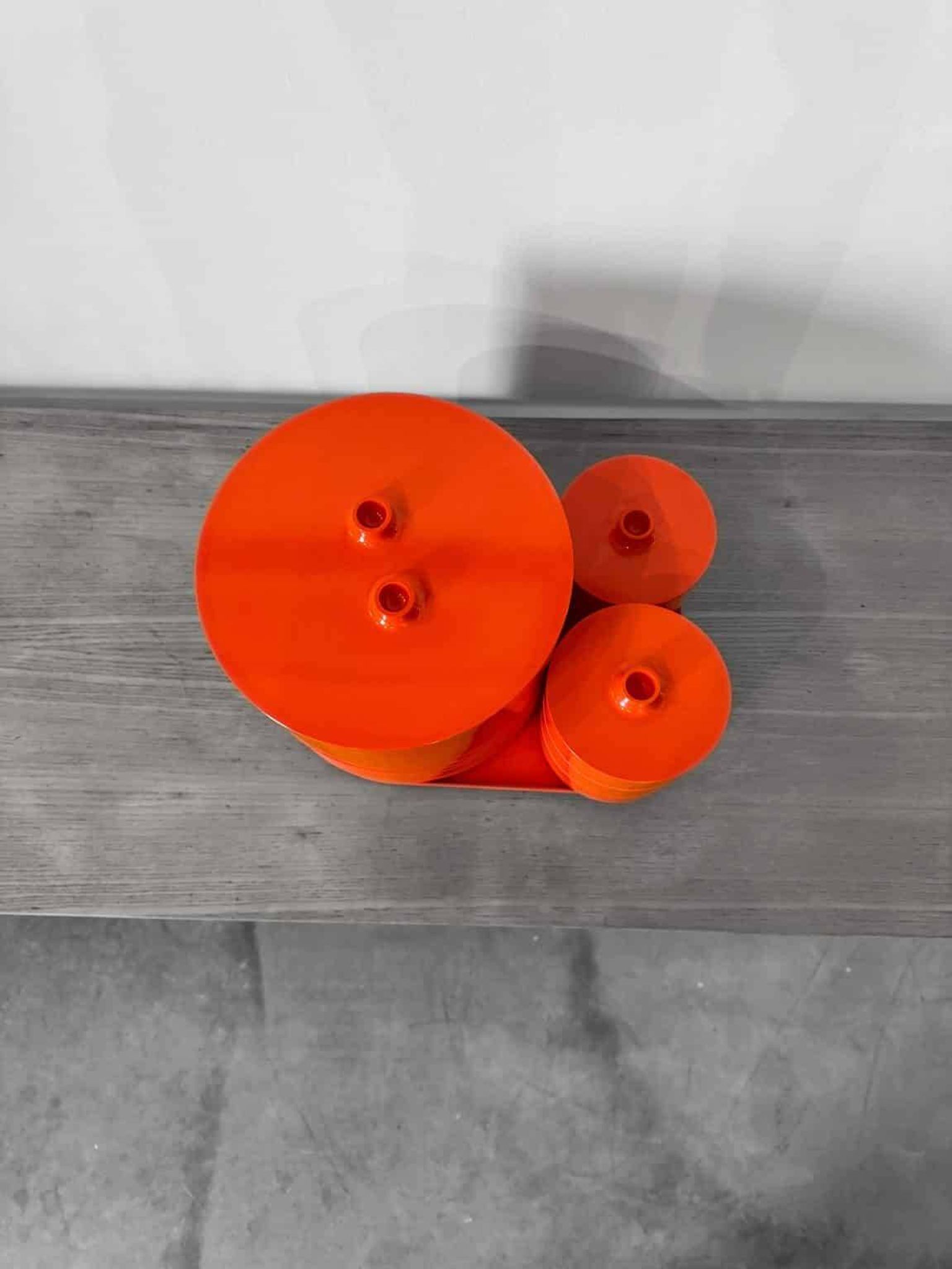 Vintage "Max" orange plastic dinnerware set 1964