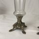 Paire de vases soliflore en verre emaille pied griffe en régule napoleon III