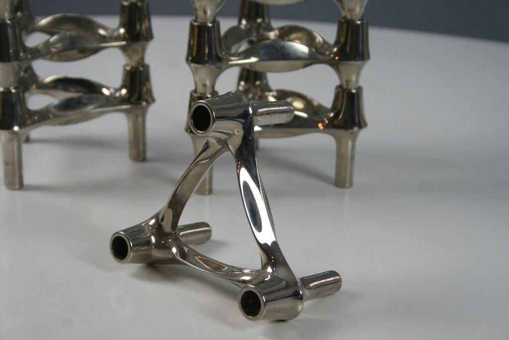 Lot of 10 BMF Nagel 1970 modular candlesticks