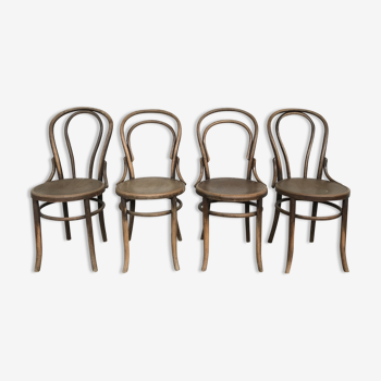 Série de 4 chaises Thonet bistrot bentwood vintage