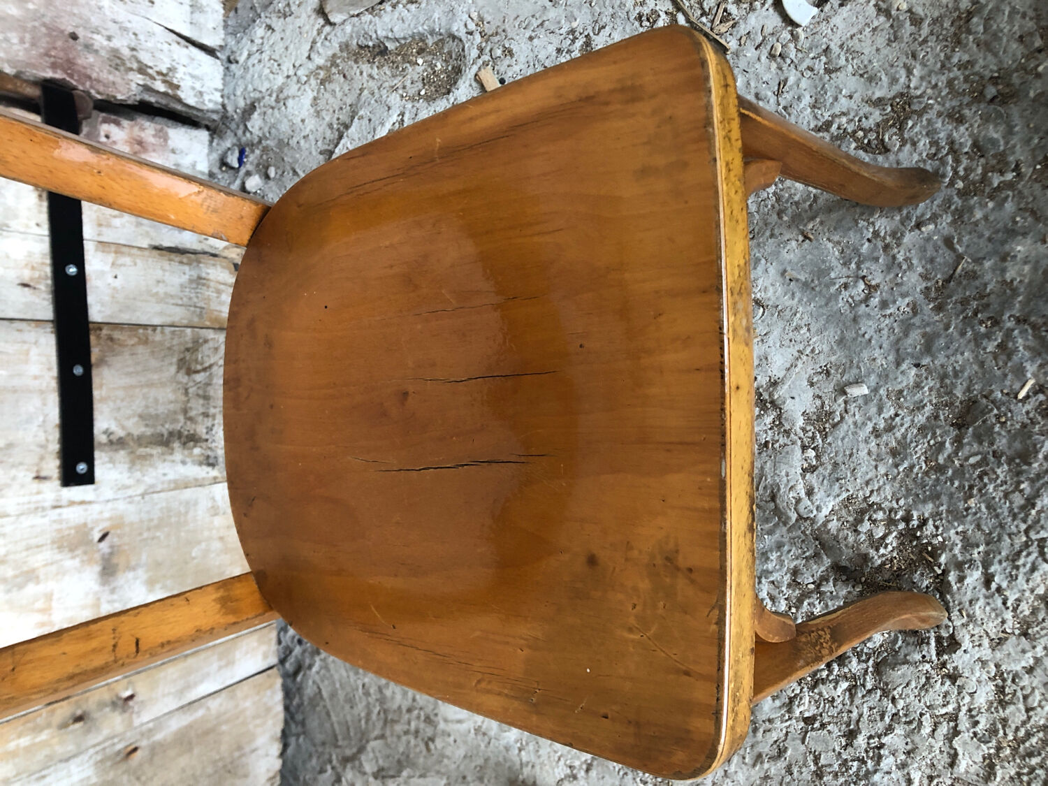Pair of chair bistrot baumann wood 70s vintage