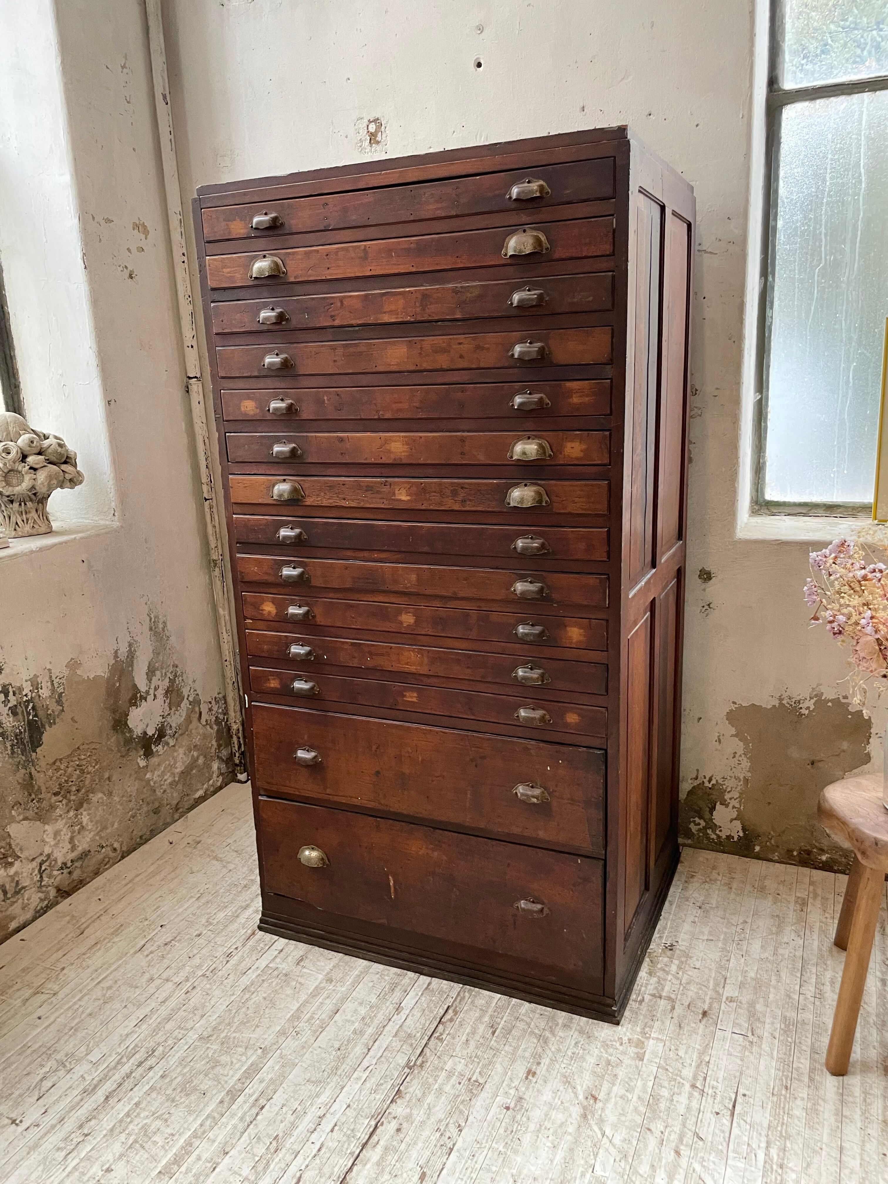 Workshop furniture printing with drawers XL oak