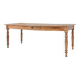 Wabi sabi style French dinner table in elm wood with drawer, ca. 1850