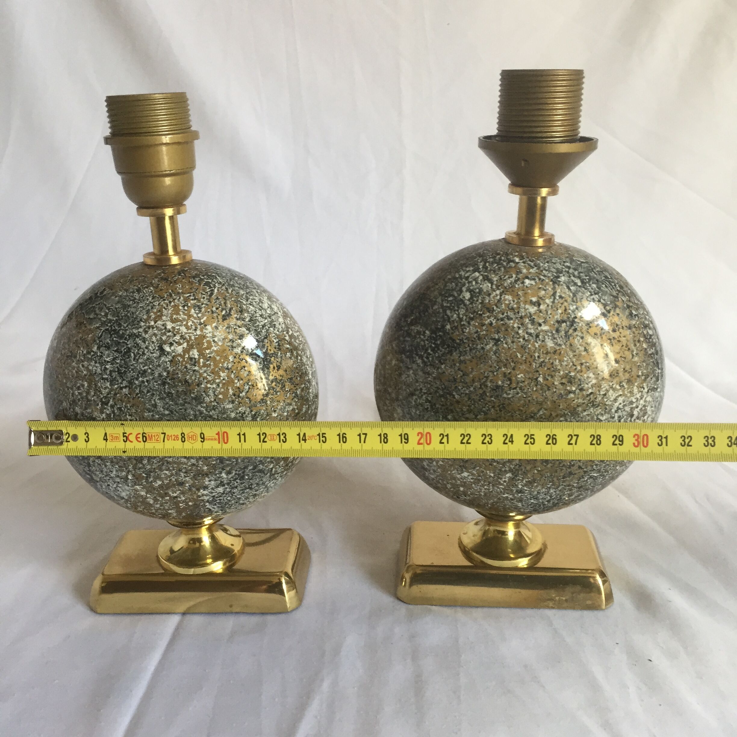 Pair of French 70s lamps Philippe Barbier style