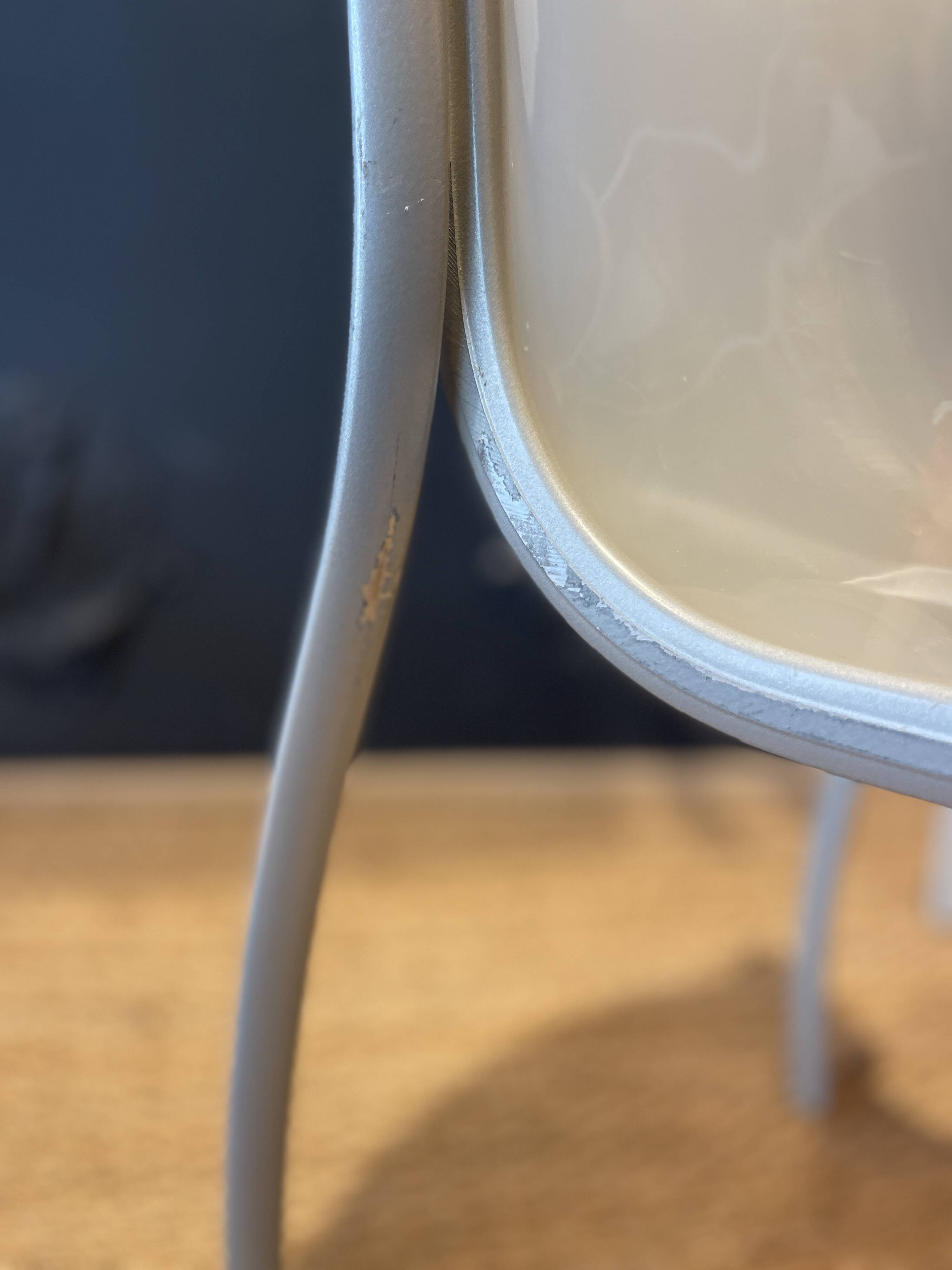 Pair of FPE chairs by Ron Arad for Kartell translucent and red Italy
