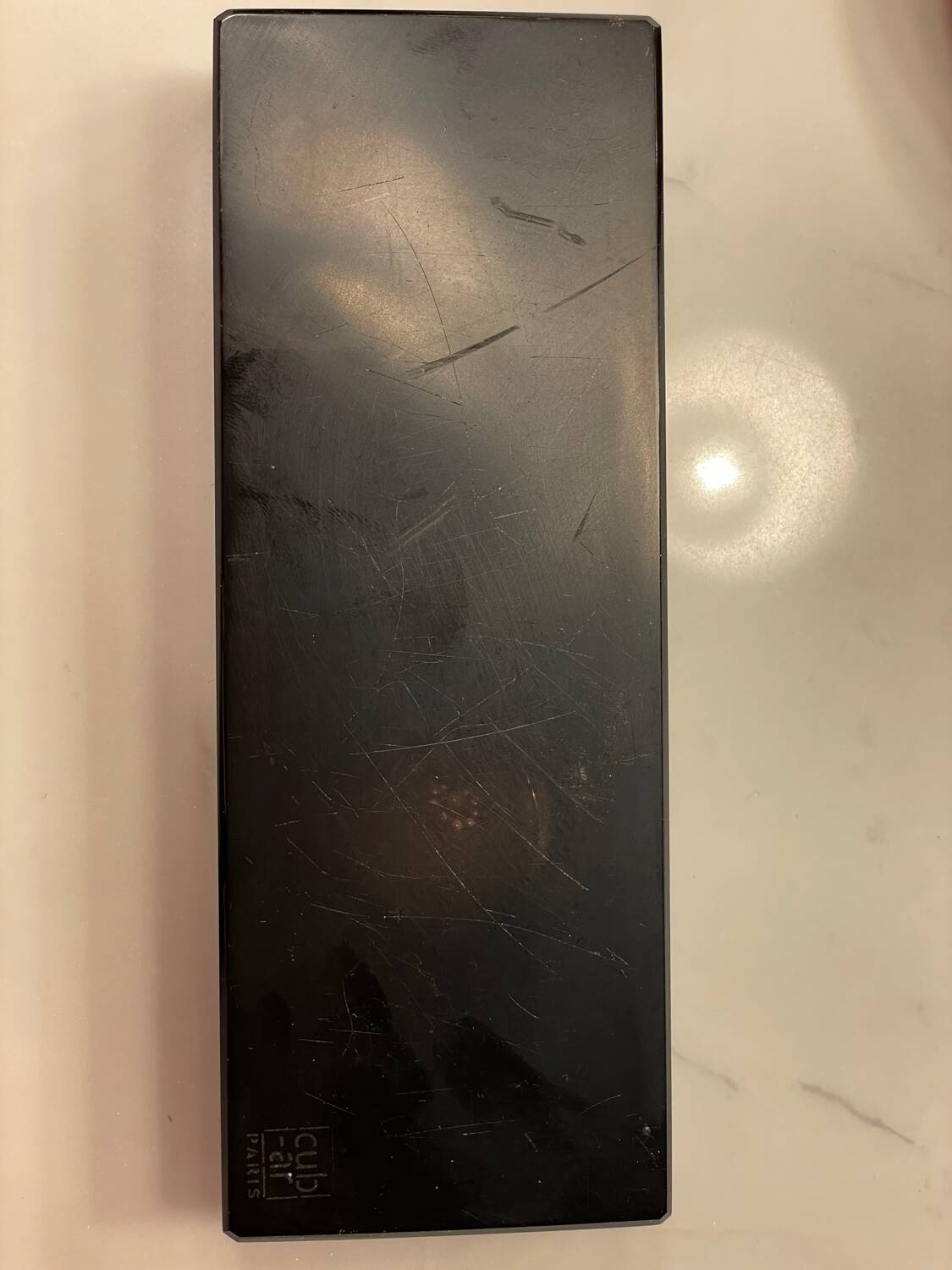 Individual cigar ashtray in black glass