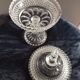 Diamond tip candy dish/sweetheart on crystal base, 1970