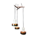 Pendentif de plafond de cuivre et de bois de rose de conception danoise des années 1960