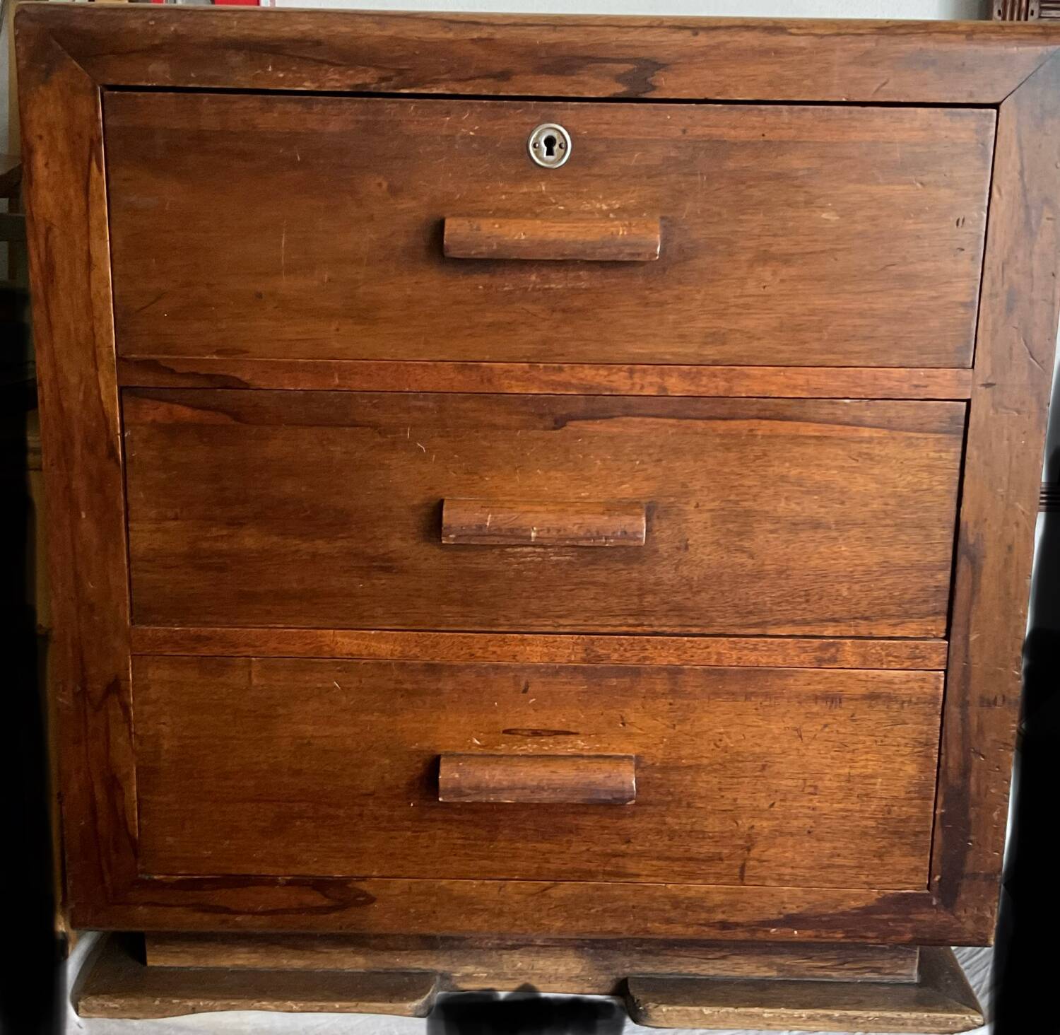 Vintage three-drawer chest of drawers from the 1950s