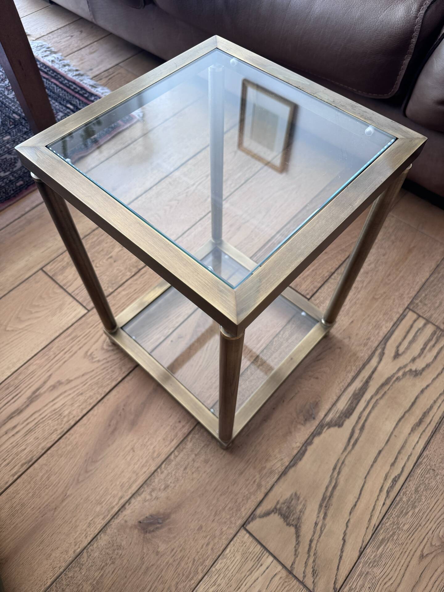 Brass and glass table