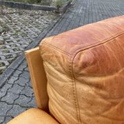 Canapé en cuir cognac vintage danois moderne du milieu du siècle