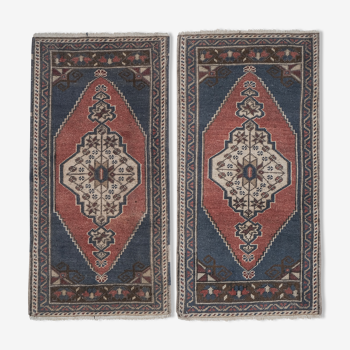 Set de 2 tapis géométriques 53x102 cm