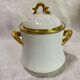 3-piece coffee service in Limoges porcelain – white and gilded
