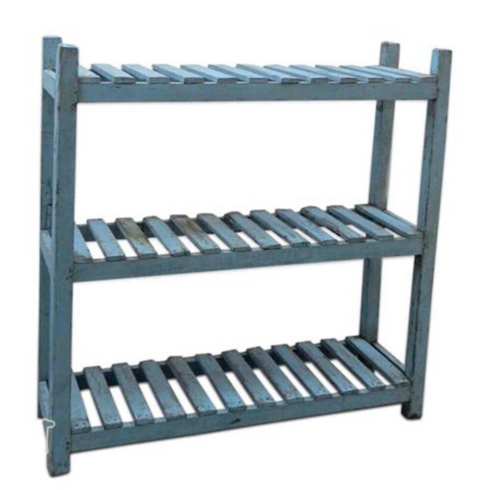 Old Turquoise storage shelf 108x31x108cm shabby chic India