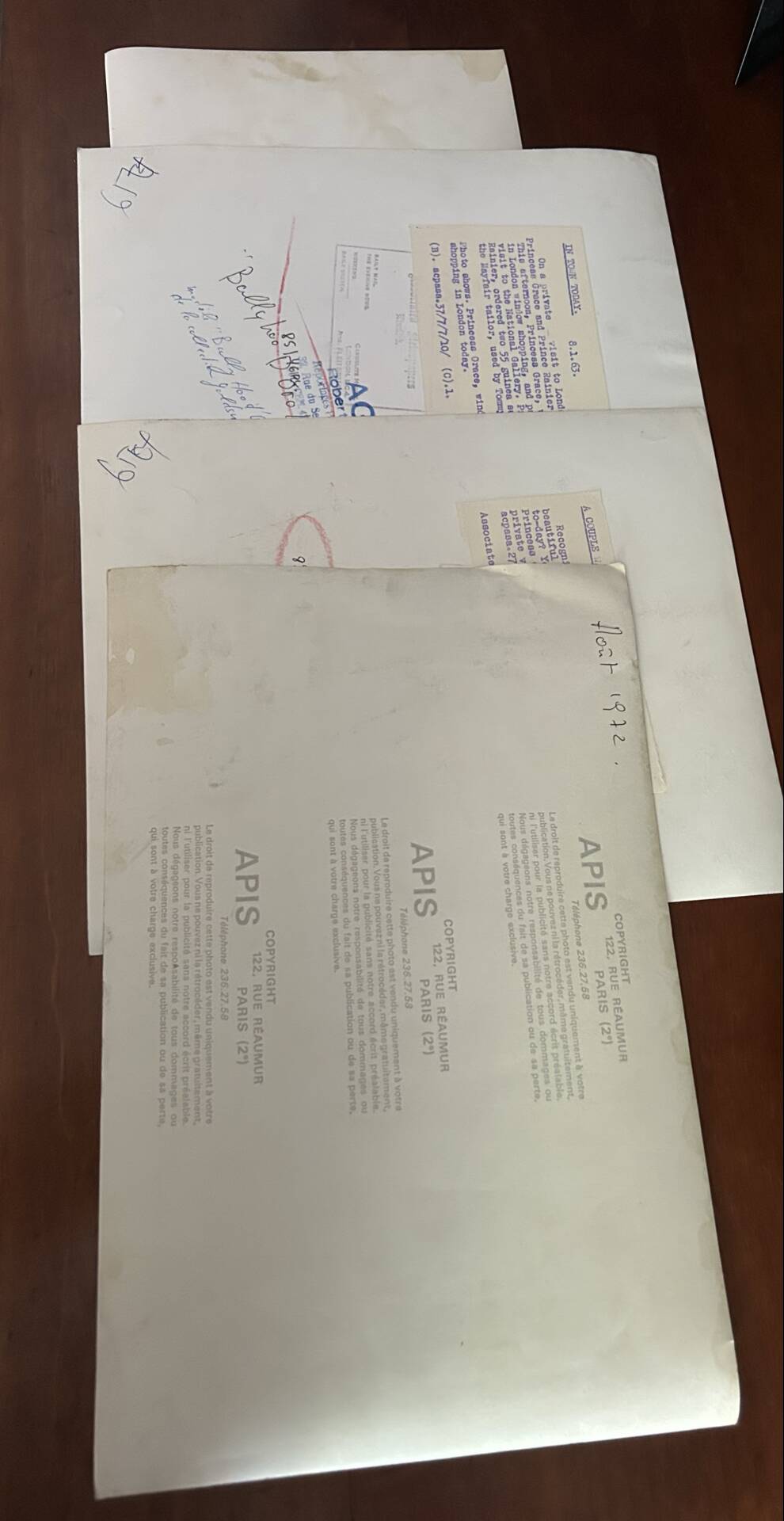 Lot of 4 vintage photographs of Princess Grace of Monaco.