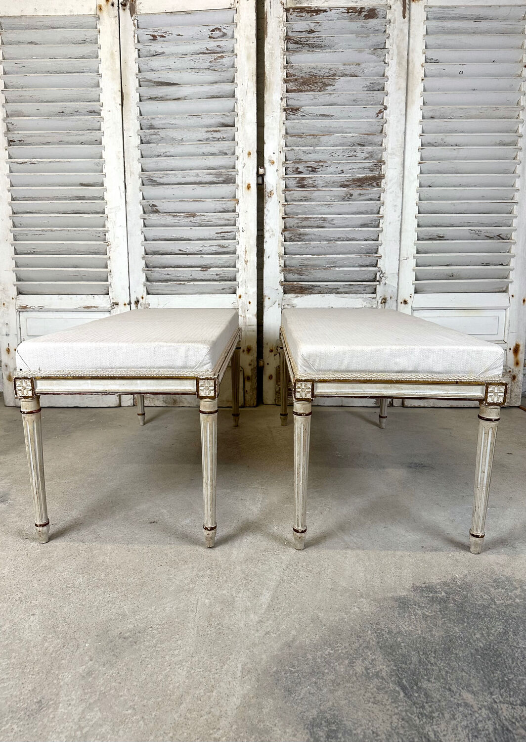 Pair of Louis XVI style benches