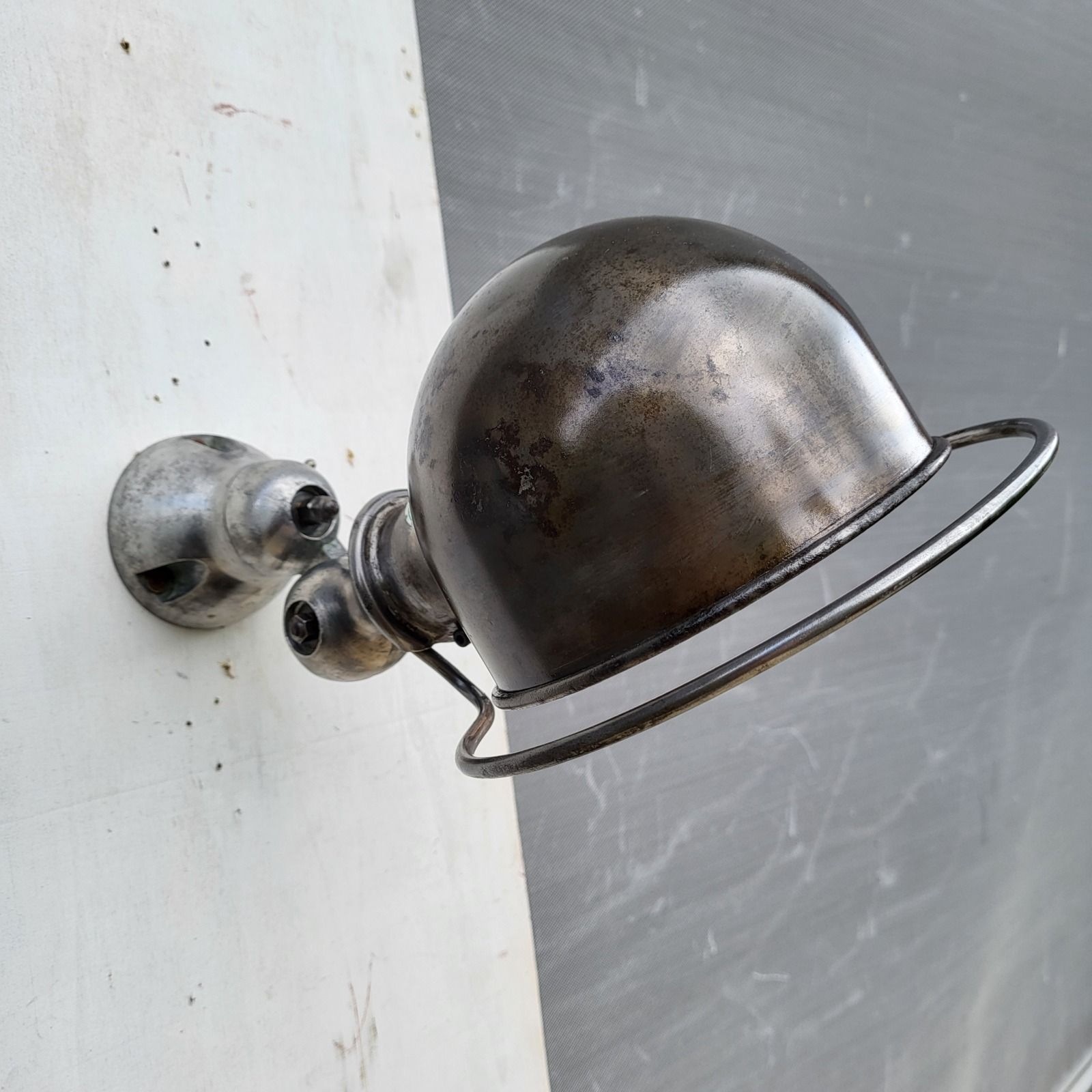 Brushed Jieldé wall light map of France