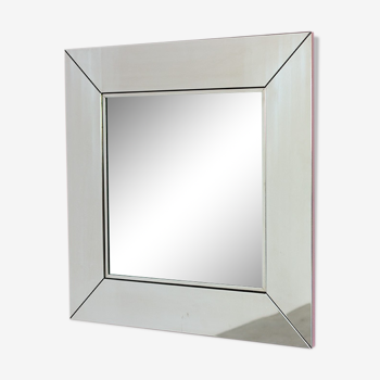 Vintage chrome mirror Cidue elementi d'arredo square 1970s Italy