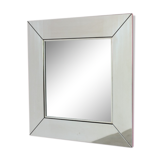 Miroir vintage chrome Cidue elementi d'arredo carré 1970s Italie