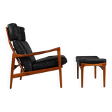 Fauteuil et repose-pieds par Ib Kofod-Larsen pour OPE, Suède