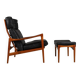 Fauteuil et repose-pieds par Ib Kofod-Larsen pour OPE, Suède