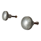 Pair of antique solid aluminium furniture handles.