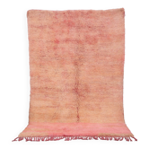 Tapis marocain berbère vintage en laine rose fait main