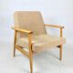 Beige boucle gfm63 lounge chair by J. Kedziorek, 1970s