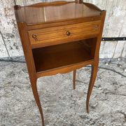 Antique nightstand louis xv style cherry wood drawer + vintage case