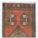 Hand-knotted Small Rug. Vintage Doormat. Turkish Seat Cover. Entryway Rug. Kitchen Mat. Bath Mat