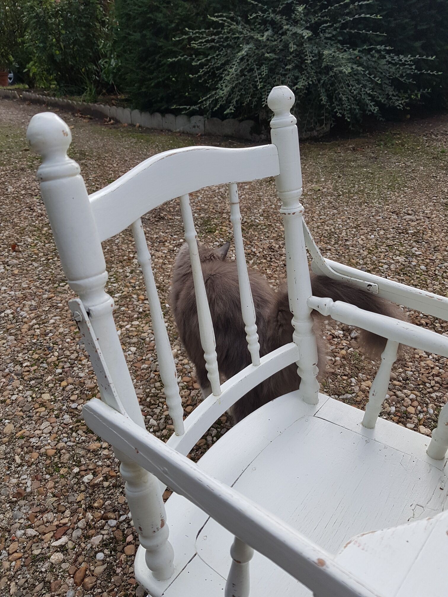 Old white baby high chair