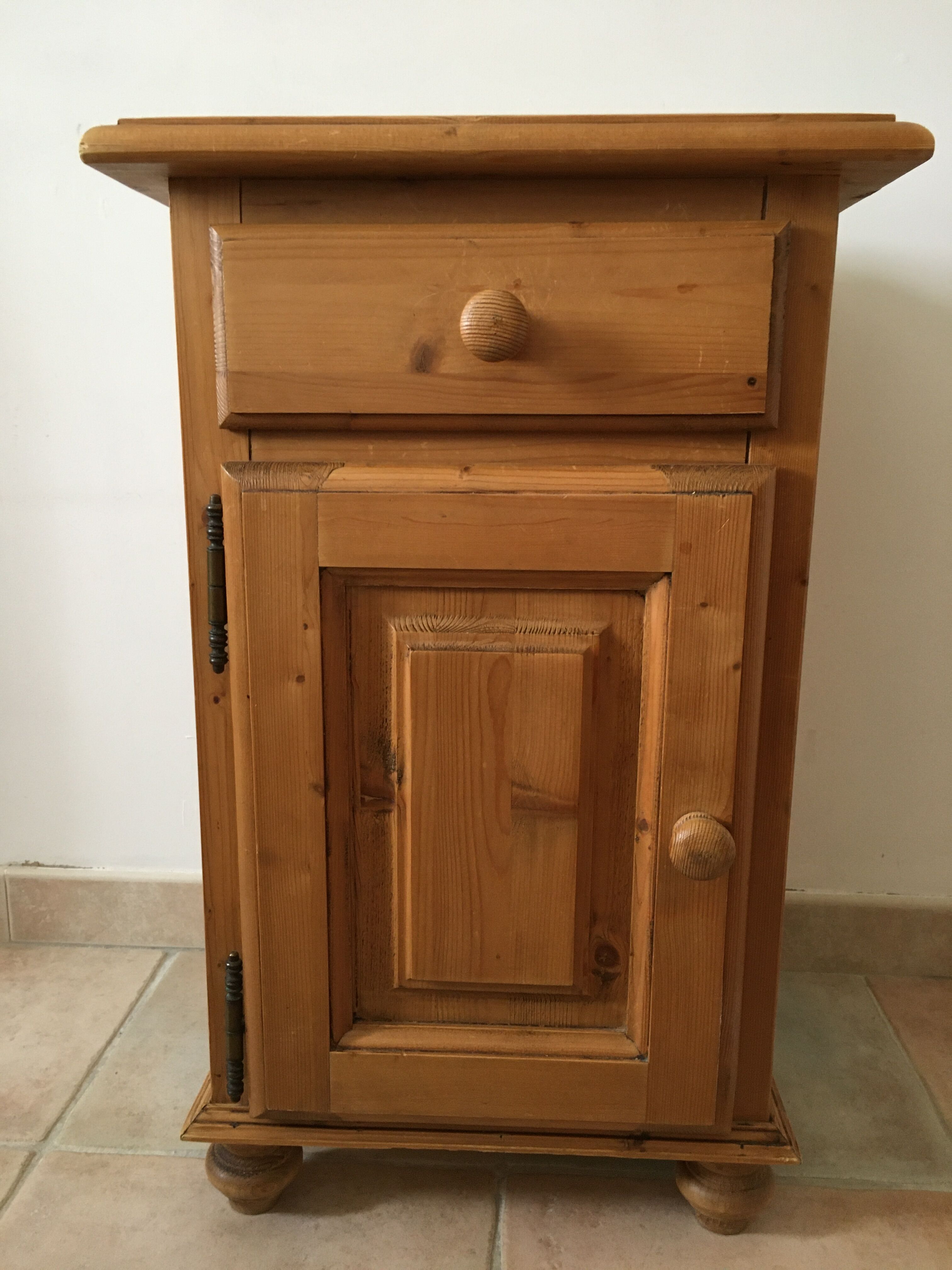 Solid English pine bedside