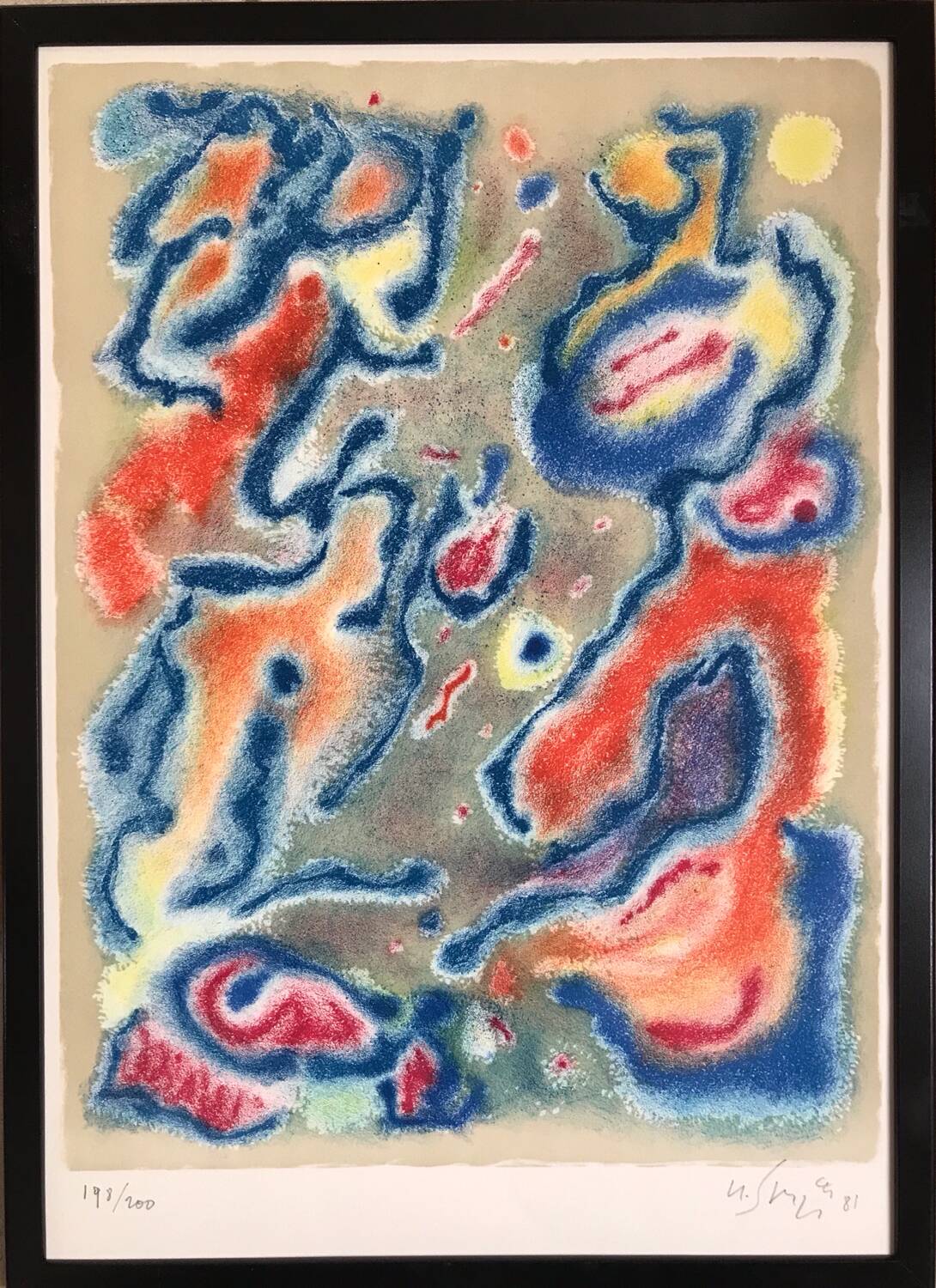 Gustave singier 1909-1984. composition, 1984. original lithograph.