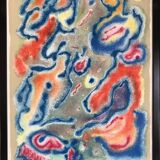 Gustave singier 1909-1984. composition, 1984. original lithograph.