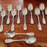 Christofle - Set of 12 Versailles model table spoons in silver-plated metal