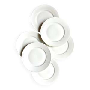 6 assiettes plates en - blanche