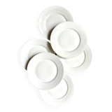 6 white porcelain flat plates