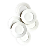 6 white porcelain flat plates