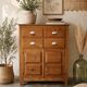 Small antique workshop furniture made of solid wood.