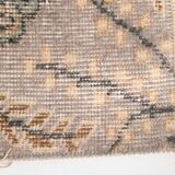 3x7 Cream & Brown Oriental Vintage Rug, 108x207Cm