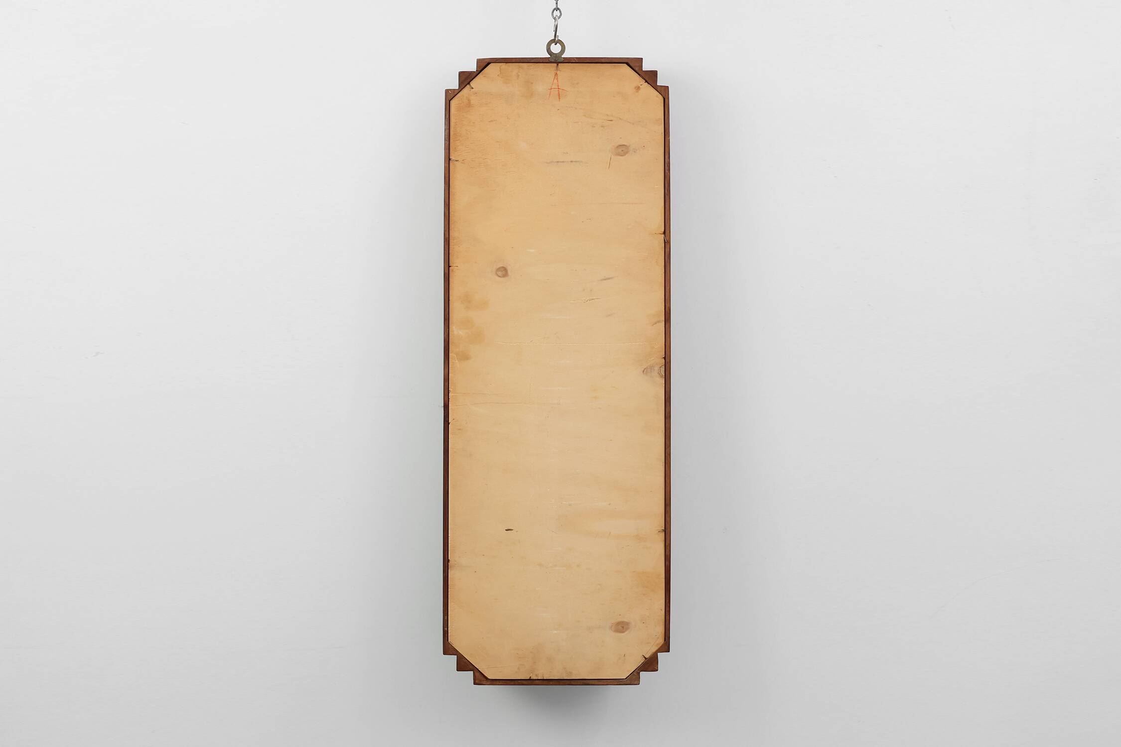 Geometric octagonal wooden Art Deco mirror, Italy ca. 1925