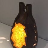 Ceramic and orange-yellow glass lamp