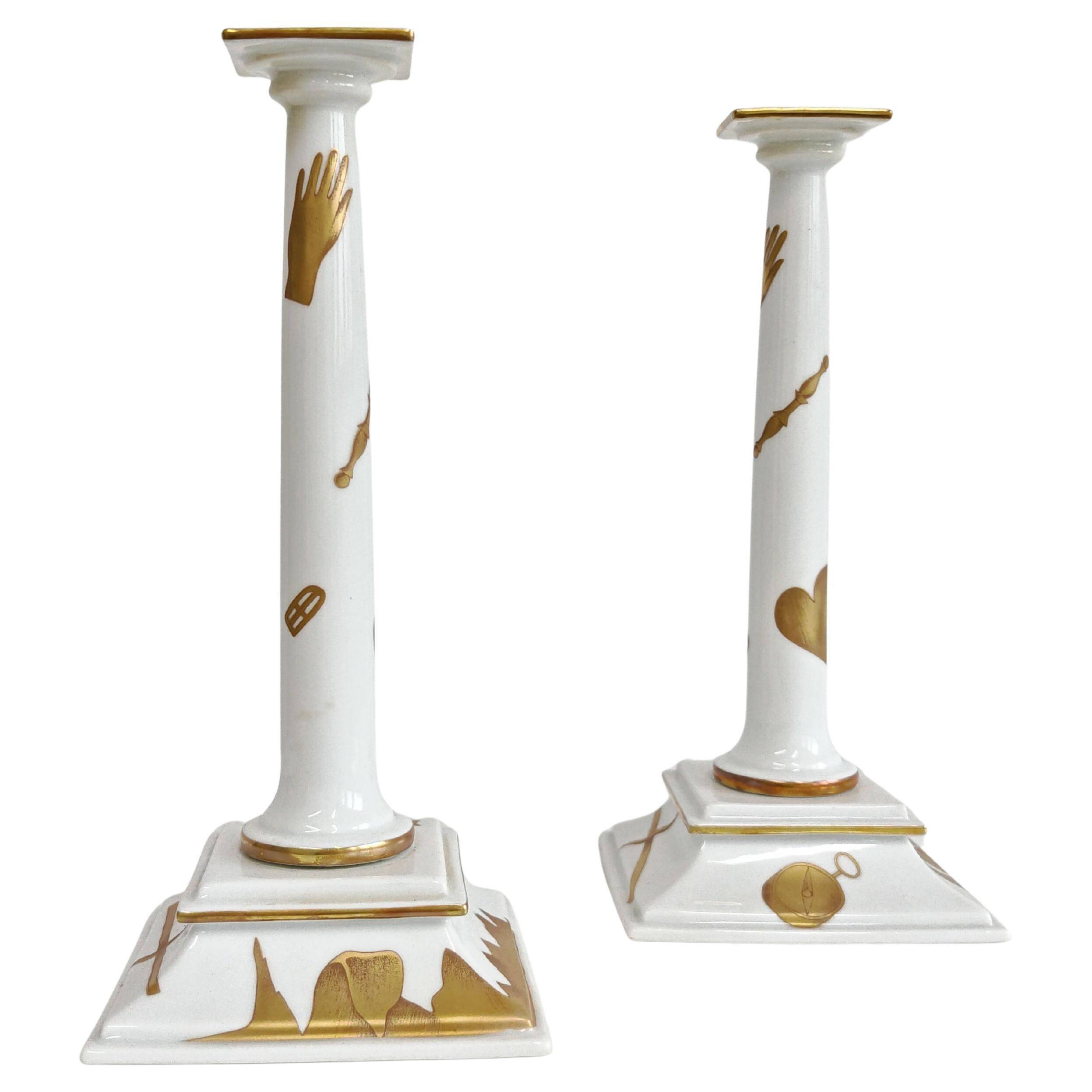 Rare pair of candlesticks designed by Gio Ponti for Ginori.