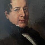 Antique original oil painting of a German opera tenor, large 19th century portrait