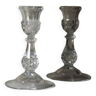 Duo of cristal d'arques candle holder model "longchamps"