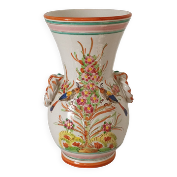 Handmade vintage faience vase from Italy