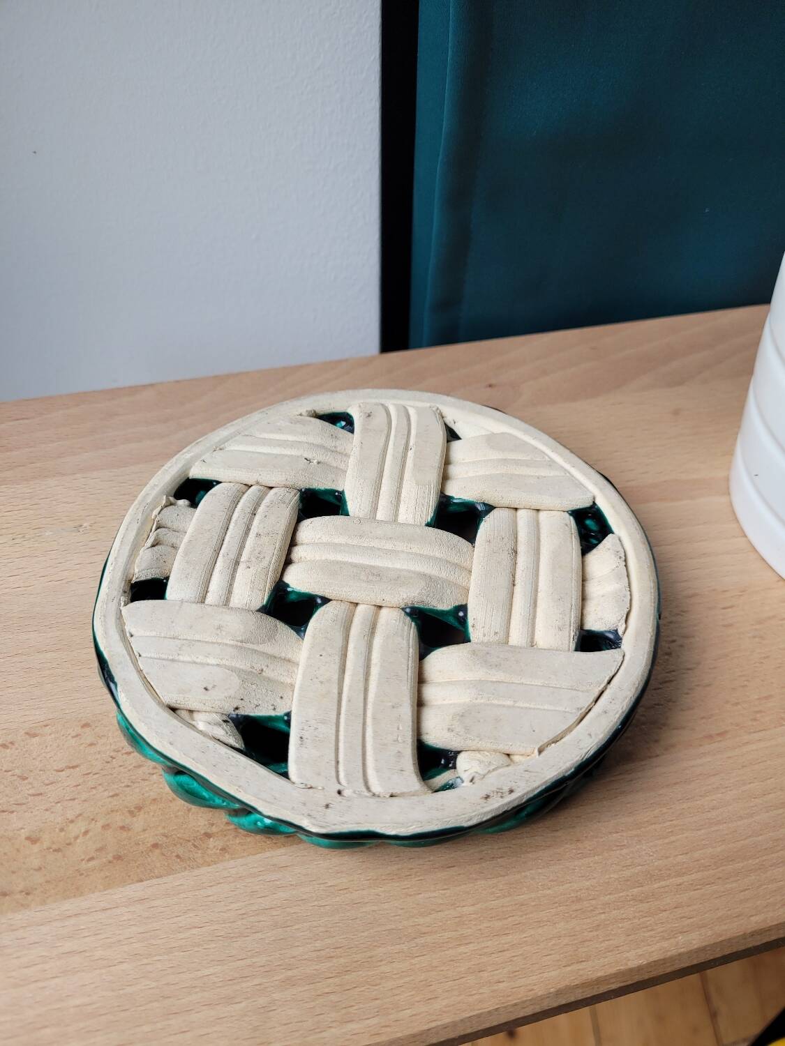 Vallauris glazed porcelain bottle coaster